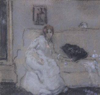 Woman with Black Fan