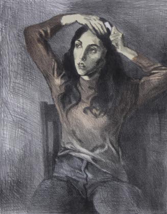 Girl Combing her Hair
