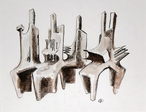 Studies for the Sculpture Tree of Knowlege