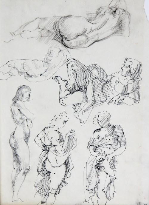 Untitled; 6 nude females