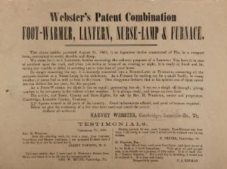 Webster's footwarmer ad