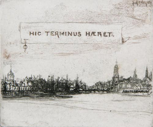 Hic Terminus Haeret view of Amstelodamus (Amsterdam)