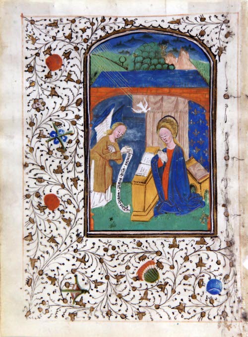 Illuminated page with Annunciation