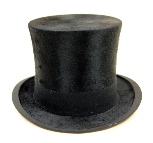Man's top hat with box