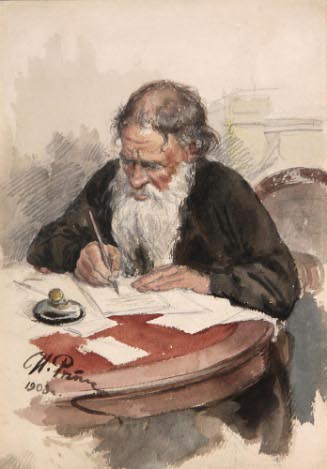 Tolstoy Seated at his Desk