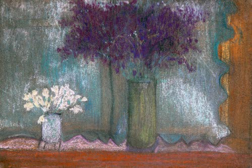 Still life with vases of flowers