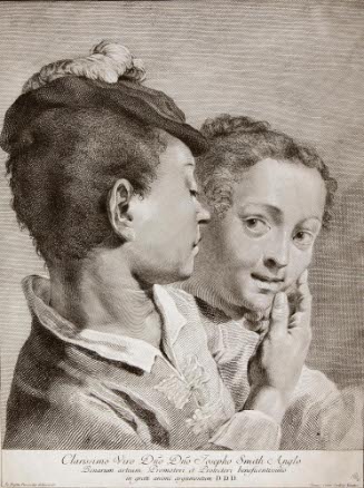 Icones ad vivum expressae (Images taken from Life), Plate 3: Boy with a hat touching the face of a girl