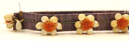Raffia and shell headband