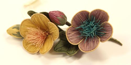 Raffia flower corsage
