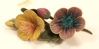 Raffia flower corsage