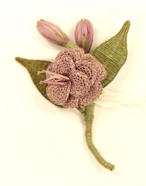 Raffia flower corsage