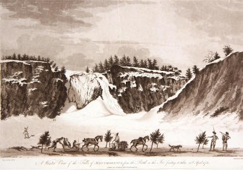 A Winter View of the Falls of Montmorenci, From the Road on the Ice in Front of It...