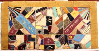 Crazy Patchwork Quilt with Corner Fans