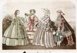 News From Home, fashion plate from Godey's Lady's Book, June 1859