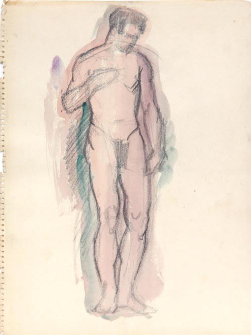 Sketchbook with forty-seven nude figure studies
