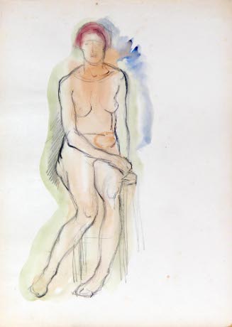 Sketchbook with forty-seven nude figure studies