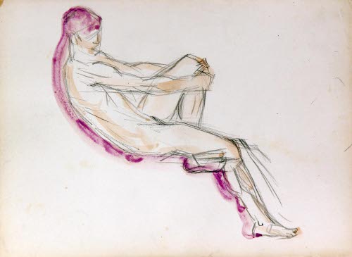 Sketchbook with forty-seven nude figure studies
