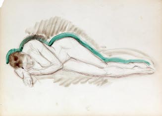 Sketchbook with forty-seven nude figure studies