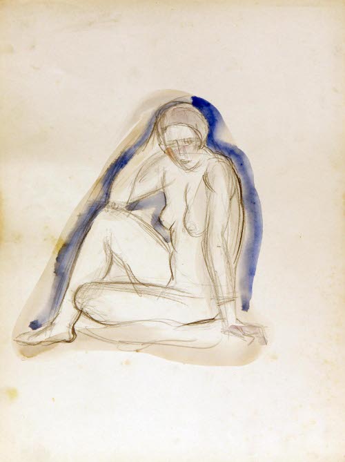 Sketchbook with forty-seven nude figure studies