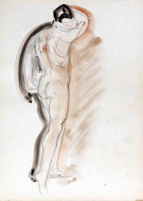 Sketchbook with forty-seven nude figure studies