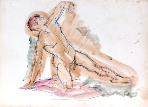 Sketchbook with forty-seven nude figure studies