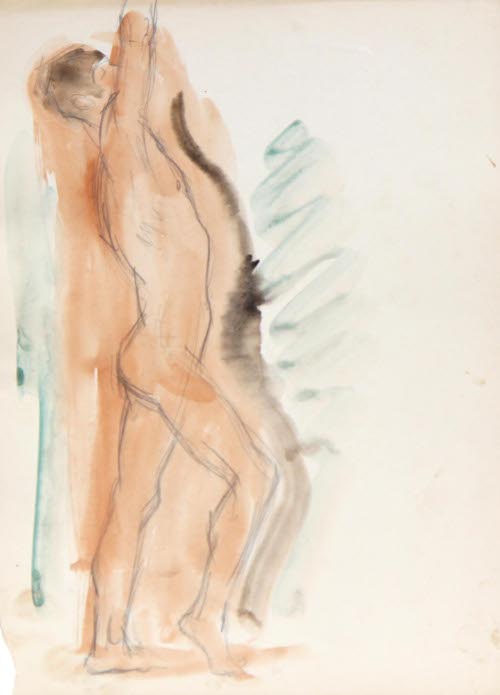 Sketchbook with forty-seven nude figure studies