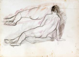 Sketchbook with forty-seven nude figure studies