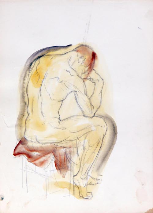 Sketchbook with forty-seven nude figure studies
