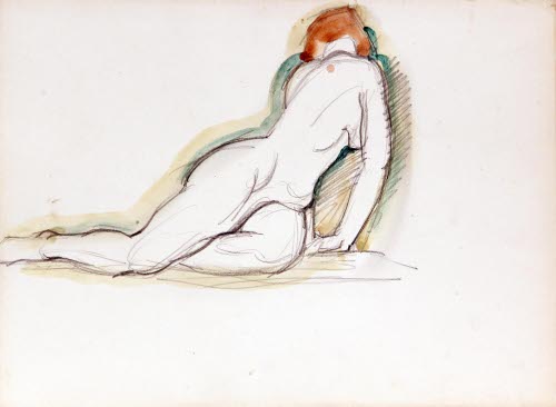 Sketchbook with forty-seven nude figure studies