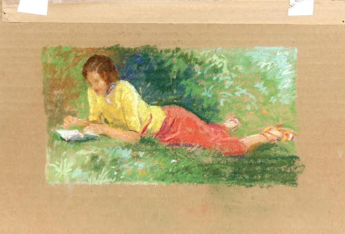 Girl Lying On Grass