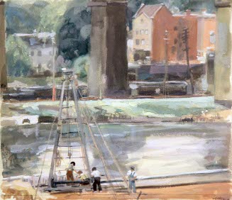 Men Working at Edge of River