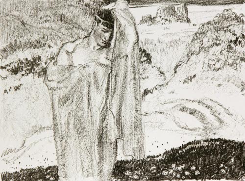 Classical Figure in Landscape