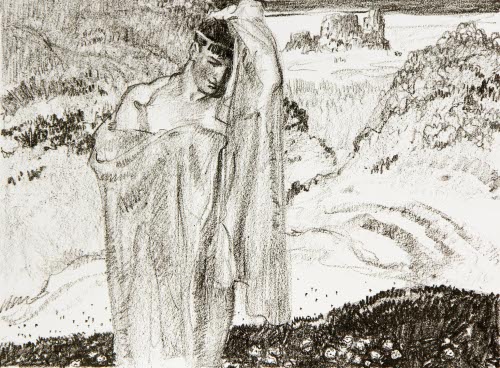 Classical Figure in Landscape