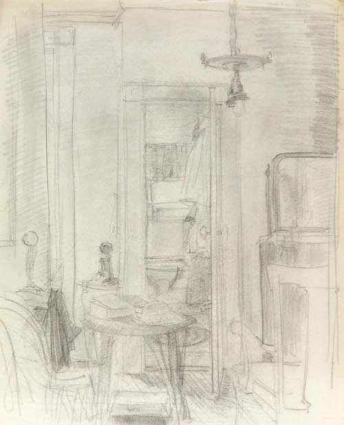 INTERIOR UNMADE BED