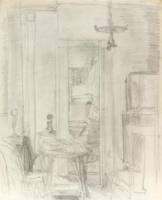INTERIOR UNMADE BED