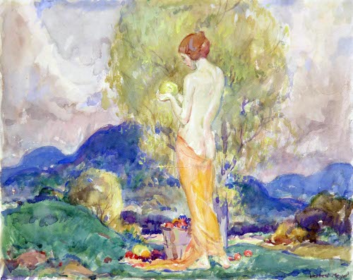 [Nude Before a Tree]
