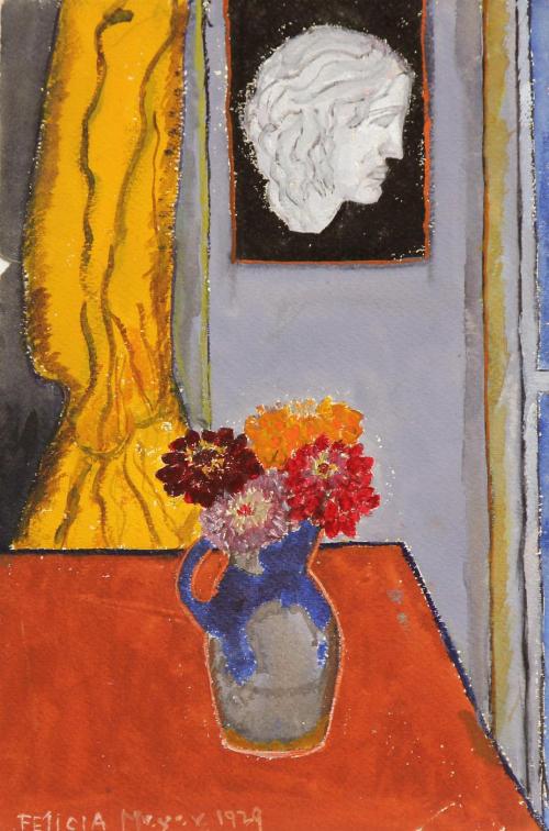 Chrysanthemums in a Pitcher
