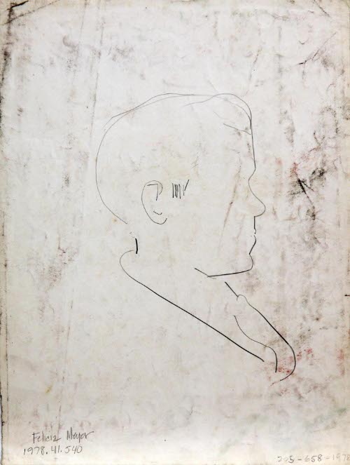 Recto: Sketch of a Woman's Profile, Verso: Sketch of a Man's Profile