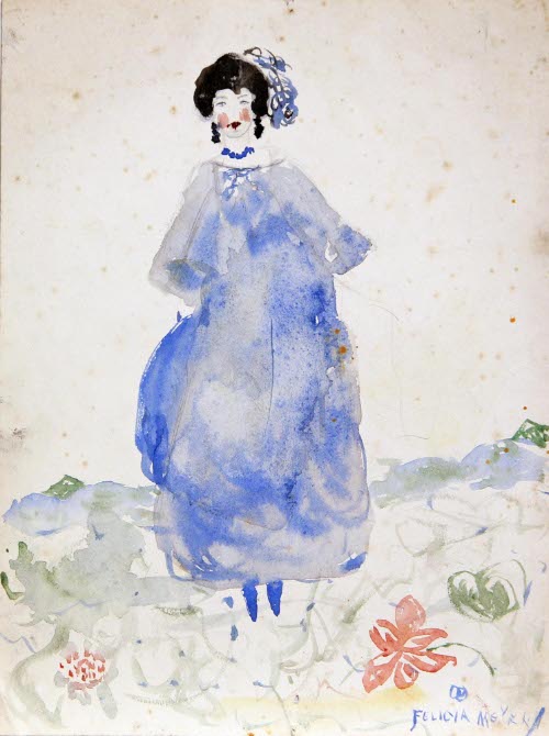 [Woman in Blue Gown]