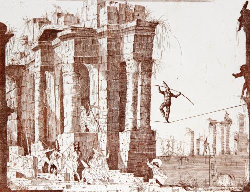 Commedia dell'Arte XI-A, 'Performing Among Roman Ruins'