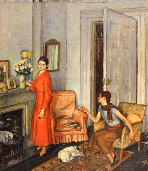 [Interior with two women]