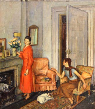 [Interior with two women]