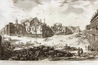 Veduta degli avanzi superiori delle Terme di Diocleziano