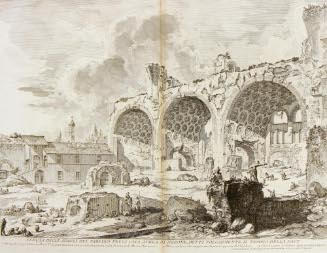 Veduta degli avanzi del Tablino della casa Aurea di Nerone, detti Volgarmente il Tempio della pace