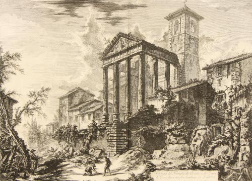 Veduta del Tempio di Ercole nella Citta di Cora