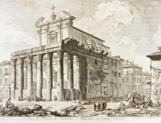 Veduta del Tempio di Antonino e Faustina in Campo Vaccino