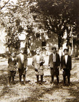 Boys working in American Woolen Mill