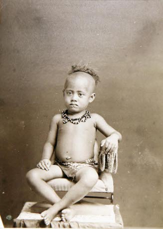 Studio Portrait of Young Samoan Boy