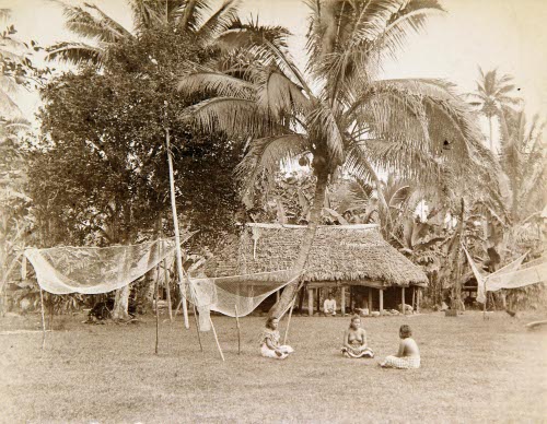 View of the village common, Vaiala, Samoa