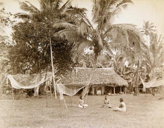View of the village common, Vaiala, Samoa